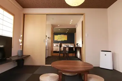 a room with a table and a dining room at Sakura Stay Yoga 301 in Tokyo
