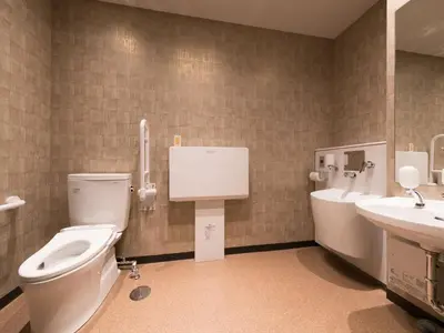 a bathroom with a toilet and a sink at Super Hotel Tokyo Kinshicho Ekimae in Tokyo
