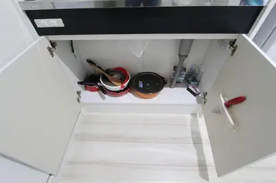 a drawer in a kitchen with pots and pans at Building A101 / Vacation STAY 1277 in Tokyo