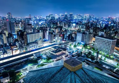 a view of a city at night at APA Hotel & Resort Ryogoku Ekimae Tower in Tokyo