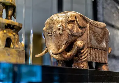 a statue of an elephant sitting on top of a table at APA Hotel & Resort Ryogoku Ekimae Tower in Tokyo
