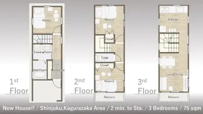 a floor plan of the new house at FINOA Residential Suite Kagurazaka in Tokyo