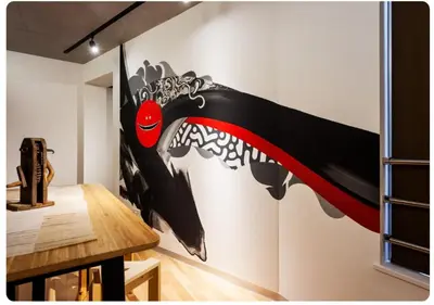 a mural of a shark on a wall in a room at world potential / Vacation STAY 4613 in Tokyo
