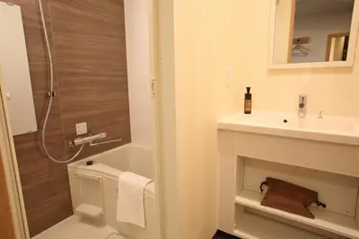 a bathroom with a shower and a sink at HOTEL EURASIA MAIHAMA ANNEX in Urayasu