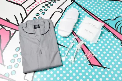 a pair of shorts and a tie on a polka dot background at HOTEL TAVINOS Hamamatsucho - Vacation STAY 51014 in Tokyo