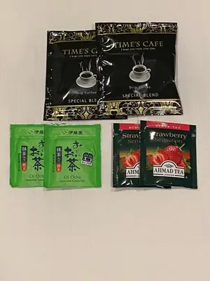 a group of three packages of three cups of coffee at Roppongi Plaza Hotel in Tokyo