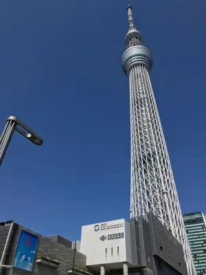 a view of the gibraltar tower from the street at ESTABLISHMENT Asakusa in Tokyo