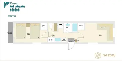 a floor plan of the lobby of a building at nestay suite tokyo shibuya in Tokyo