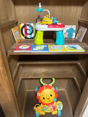 a toy bathroom with a bear under a sink at Vivian house in Tokyo