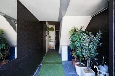 a hallway with potted plants in a building at Akabane TK Building 203 in Tokyo