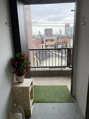 a view of a balcony with a potted plant at Takemura Building 302 in Tokyo