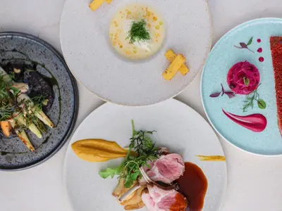 a group of plates of food on a table at Tokyo Bay Shiomi Prince Hotel in Tokyo