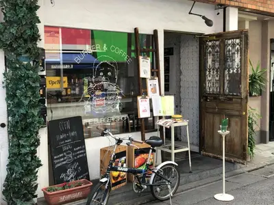 a bike parked in front of a store window at COTO Tokyo Shibuya 7 in Tokyo