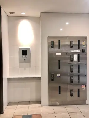 a display case in a building with a light at Otsuka No3 Mansion#JR Yamanote Line Otsuka in Tokyo