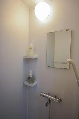 a bathroom with a mirror and a sink at 043AKIHABARA in Tokyo