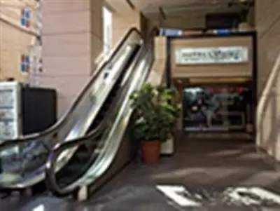 an escalator in a store with a potted plant at Hotel Siena in Tokyo