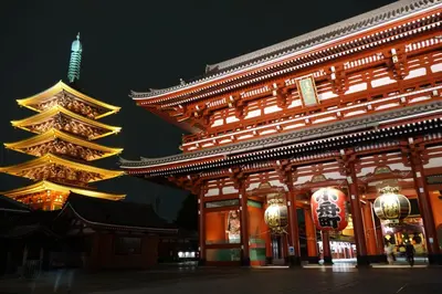 a large building with a pagoda in front of it at Stay SAKURA Tokyo Asakusa Edo no Mai in Tokyo