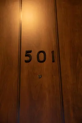 a elevator door with the number on it at Hotel Litlle Bird OKU-ASAKUSA in Tokyo
