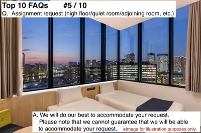 a flyer for a room with a view of a city at MONday Apart Premium HAMAMATSUCHO in Tokyo