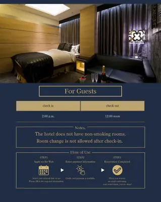 a hotel room website with a bed and a room with at HOTEL GLANZ CASCATA in Tokyo