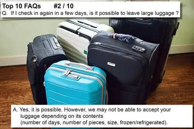a flyer with a bunch of luggage on the floor at MONday Apart Nihonbashi Ningyocho in Tokyo