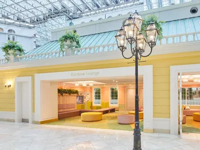 a lobby of a hotel with a light pole at Grand Nikko Tokyo Bay Maihama in Urayasu