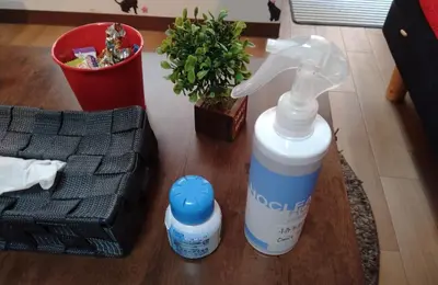 a bottle of detergent next to a faucet on a table at Lions Mansion Dogenzaka 207 in Tokyo