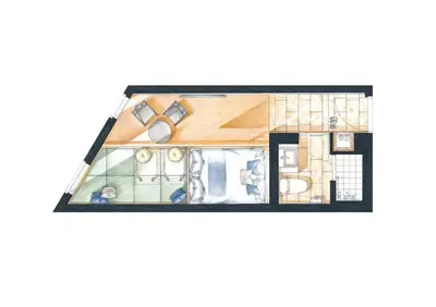 a rendering of a floor plan of a house at Sakura Cross Hotel Shinjuku East Annex in Tokyo