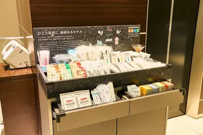 a display of toothpaste and other products in a store at Richmond Hotel Tokyo Shiba in Tokyo