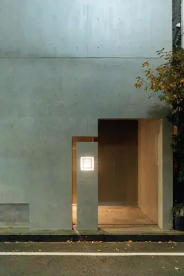 a door in the side of a building at Azabu Modern House The Tokyo Tower can be seen from the villa 500m2 in Tokyo