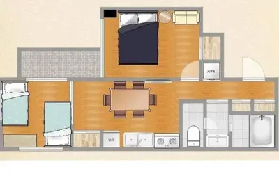 a floor plan of a house at HAMAMATSUCHO Mansion #2DK# Minato-ku in Tokyo