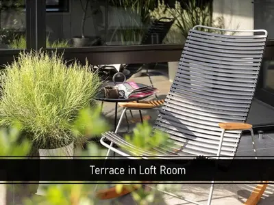 a chair sitting on a patio next to a table at THE LIVELY AZABUJUBAN TOKYO / Vacation STAY 77702 in Tokyo