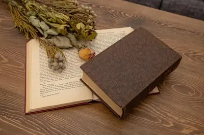 an open book sitting on top of a table at Ritz Residence \u58a8\u7530 in Tokyo