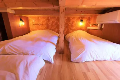 two beds in a room with white pillows at Sumida-ku - House / Vacation STAY 80877 in Tokyo