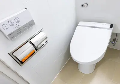 a bathroom with a white toilet in a room at APA Hotel Higashi Shinjuku Kabukicho Tower in Tokyo