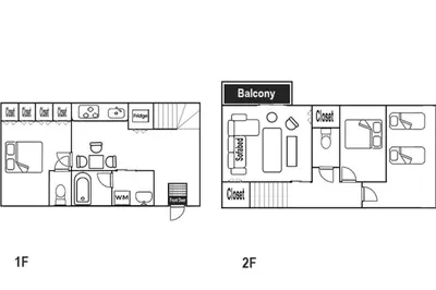 a floor plan of a room with a bathroom at \u30a2\u30f3\u30c9\u30b9\u30c6\u30a4\u767e\u4eba\u753a2\u4e01\u76eeA in Tokyo