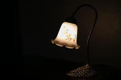 a lamp with a white light in a dark room at Creare Ryogoku in Tokyo