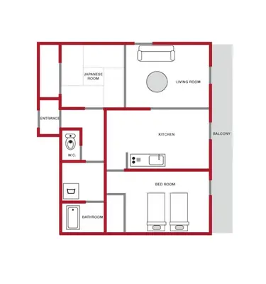 a floor plan of a house with at Asayake in Tokyo