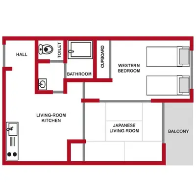 a floor plan of a house at Yuyake in Tokyo