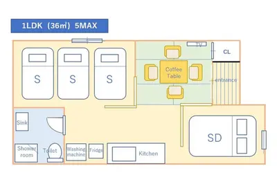 a floor plan of a showroom at T-home1 1F in Tokyo