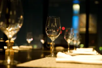 a group of wine glasses sitting on a table at The Gate Hotel Kaminarimon by Hulic in Tokyo