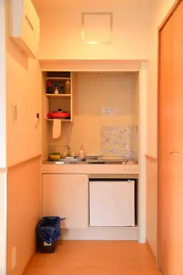 a small kitchen with a sink and a counter at \u4e0a\u91ce\u4e4b\u5bb6\u5206\u9928\u5bb6\u5ead\u623f in Tokyo