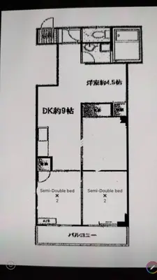 a black and white floor plan of a house at Meee Kameari in Tokyo