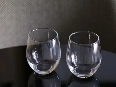 two empty wine glasses sitting on top of a table at APA Hotel Shinagawa Togoshi Ekimae in Tokyo