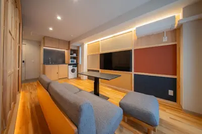 a living room with a couch and a table at winco - Vacation STAY 06660v in Tokyo