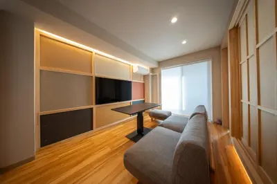 a living room with a couch and a table at winco - Vacation STAY 06660v in Tokyo