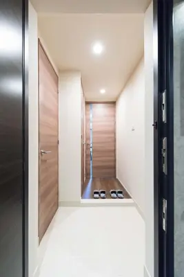 a walk in shower with a pair of shoes in a room at HIZ HOTEL - Vacation STAY 08955v in Tokyo