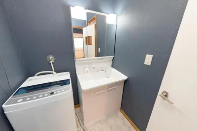 a small bathroom with a sink and a stove at Serendipity Koiwa - Vacation STAY 11031v in Tokyo