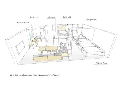 a floor plan of a house with diagrams at MIMARU Tokyo Asakusa Station in Tokyo
