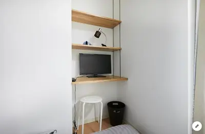 a small room with a tv and a stool at Marvelous Kinshicho - Vacation STAY 11878v in Tokyo